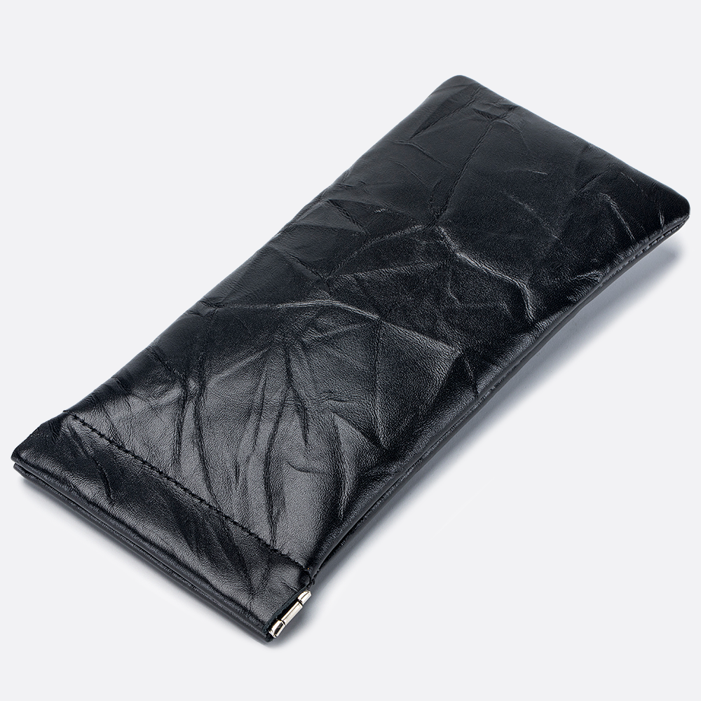 Unisex genuine cowhide leather spectacle glasses pouch