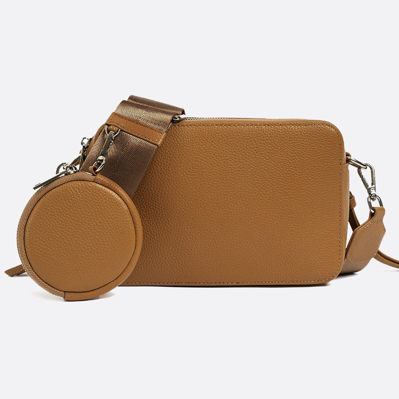 Women's genuine cowhide leather handbag Murca design with pouch