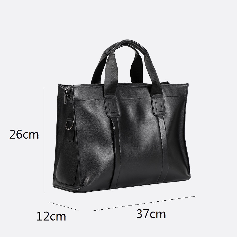 Unisex genuine cowhide leather Potter design briefcase with sling