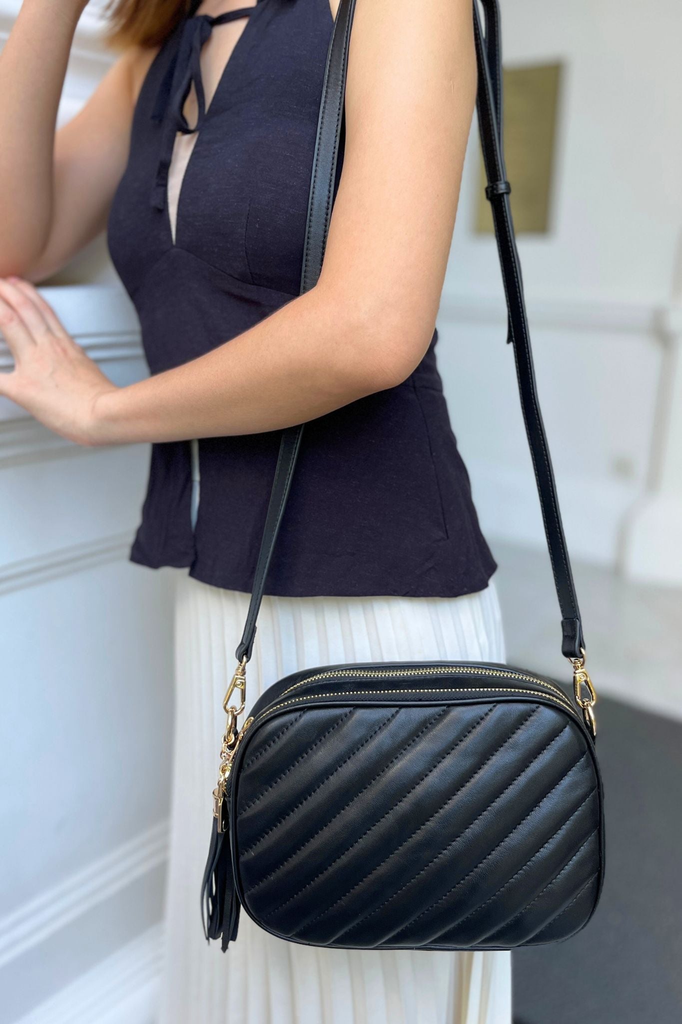 Women's genuine Lambskin handbag Falten Murca design