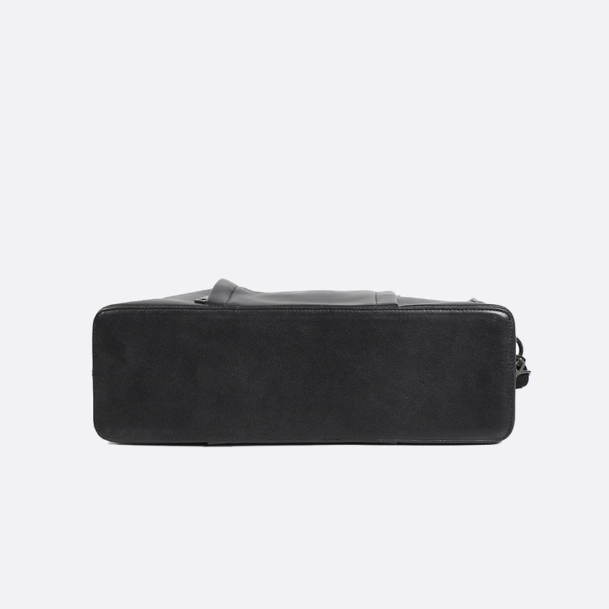 Unisex genuine cowhide leather Potter design briefcase with sling