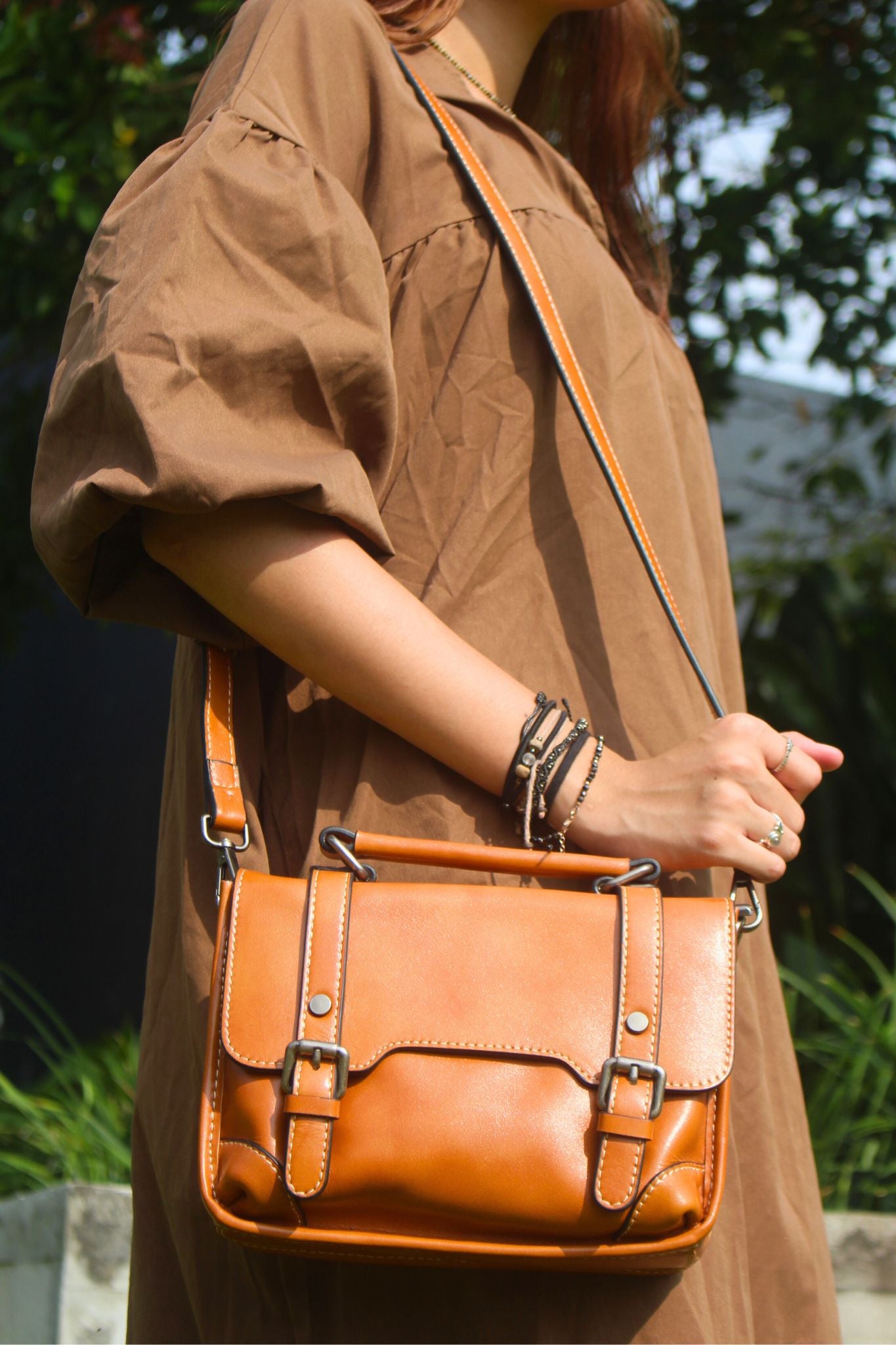 Women's genuine cowhide leather handbag Torba messenger design
