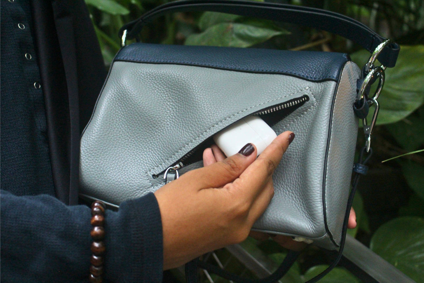Women's genuine cowhide leather handbag Trika design
