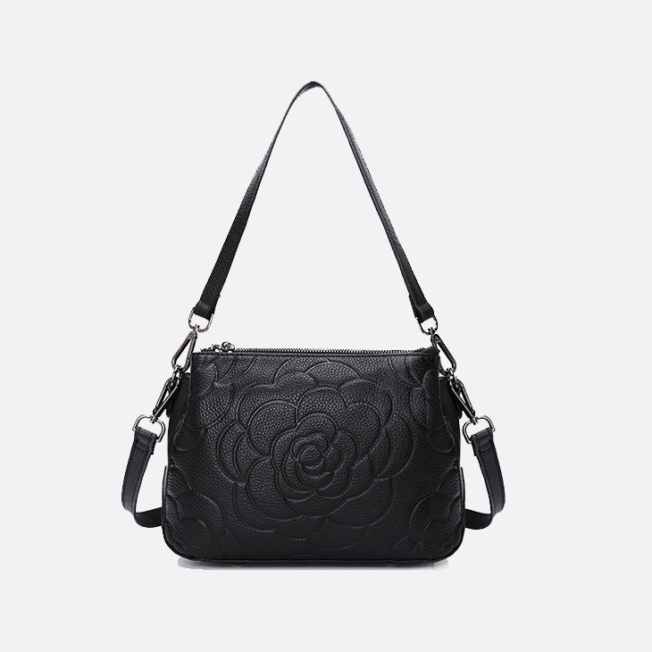 Women's genuine cowhide leather handbag Sternite Floral design