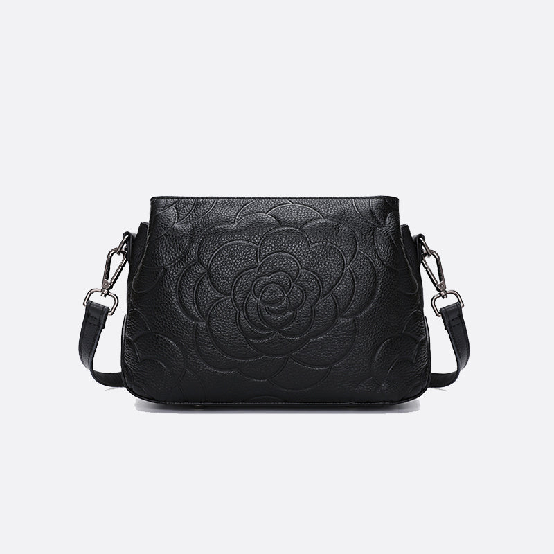 Women's genuine cowhide leather handbag Sternite Floral design
