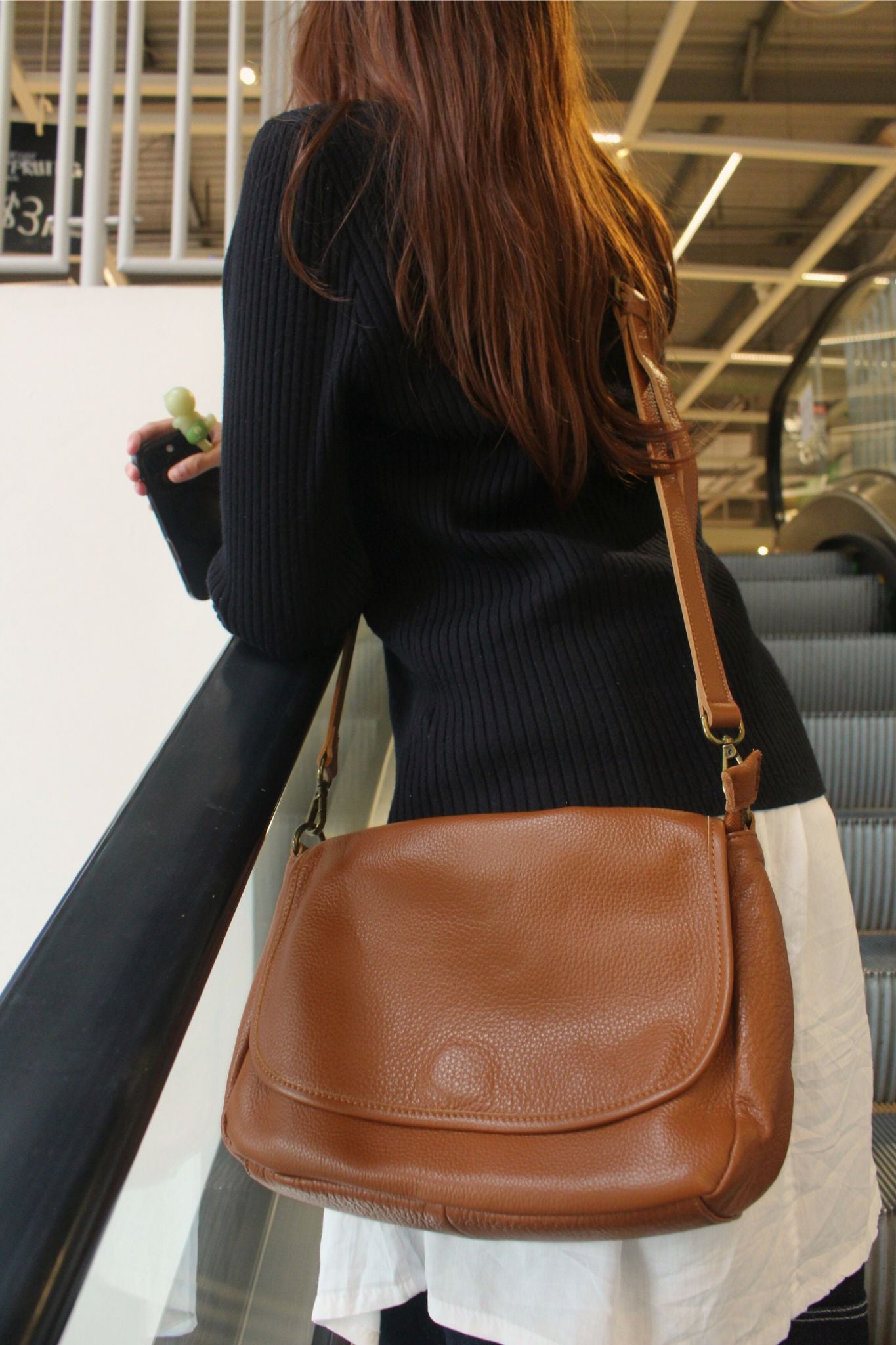 Women's genuine cowhide leather handbag Messenger V2 sling bag