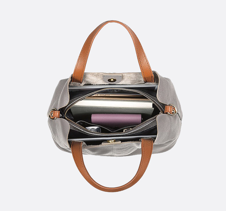 Women's genuine cowhide leather handbag Borsa V2 design