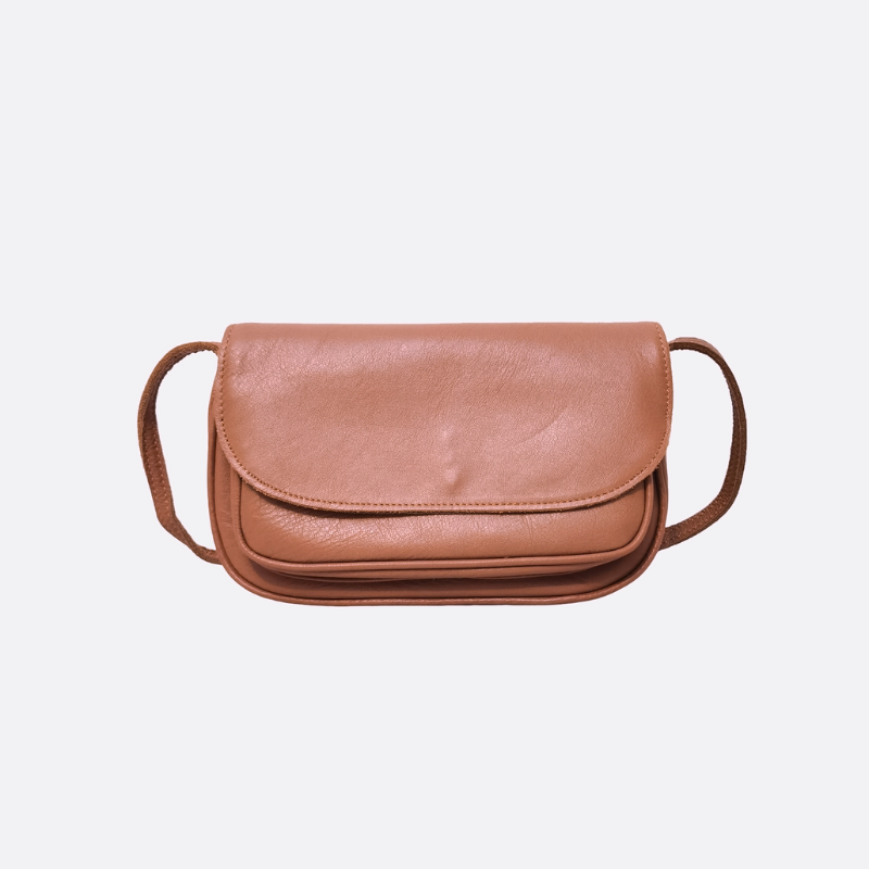 Women's genuine cowhide leather handbag Mini Messenger sling bag
