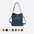 Women's genuine cowhide leather bucket bag