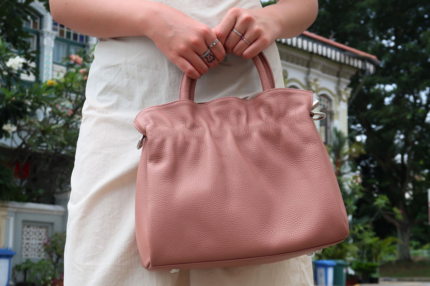 Women's genuine cowhide leather handbag Fuku design