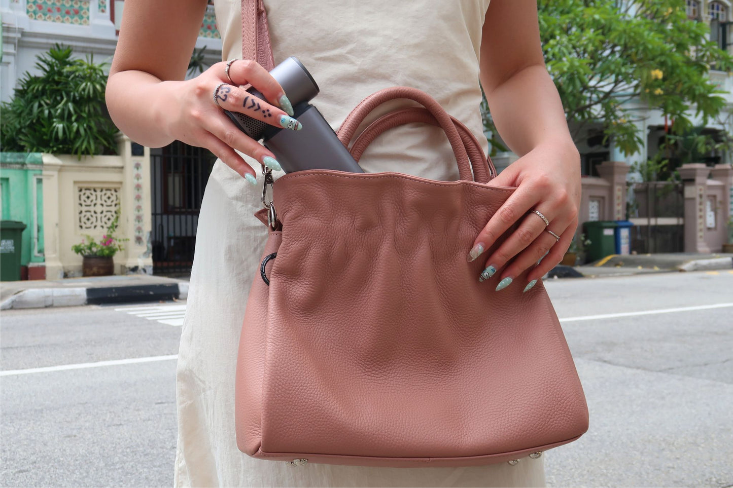 Women's genuine cowhide leather handbag Fuku design