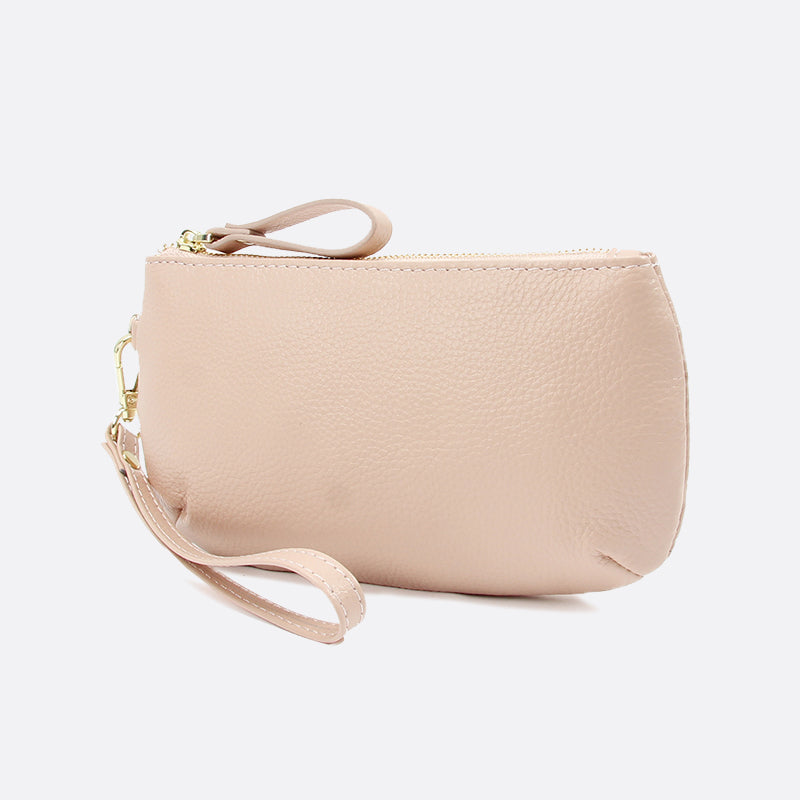 Women's genuine cowhide leather pouch Edgar design with wristlet