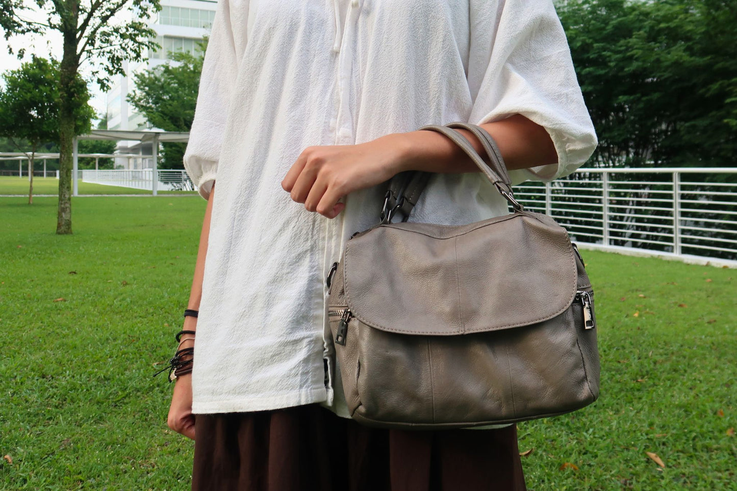 Women's genuine cowhide leather handbag rita design