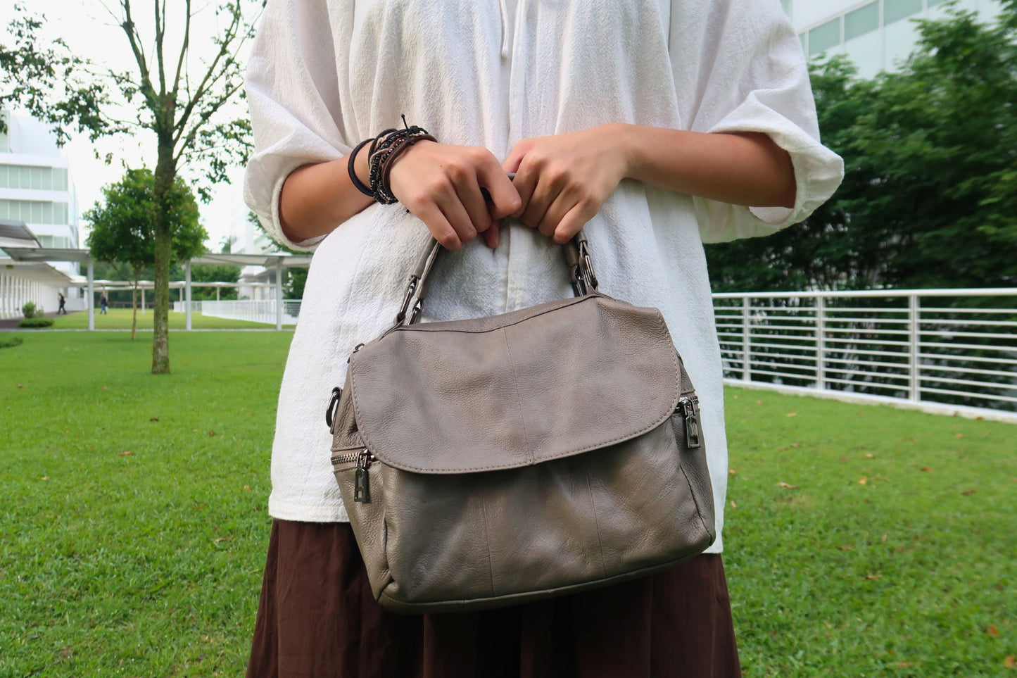 Women's genuine cowhide leather handbag rita design