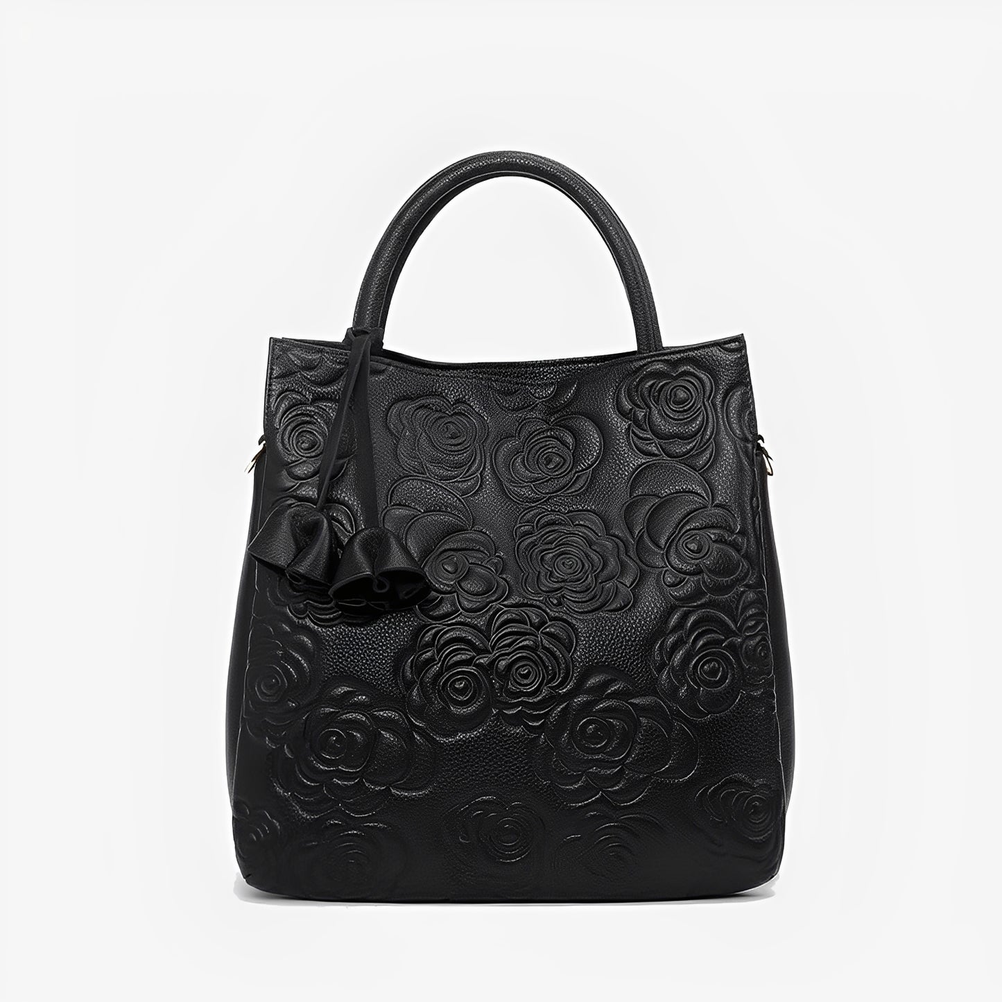 Women's genuine cowhide leather handbag Kriz design in floral print
