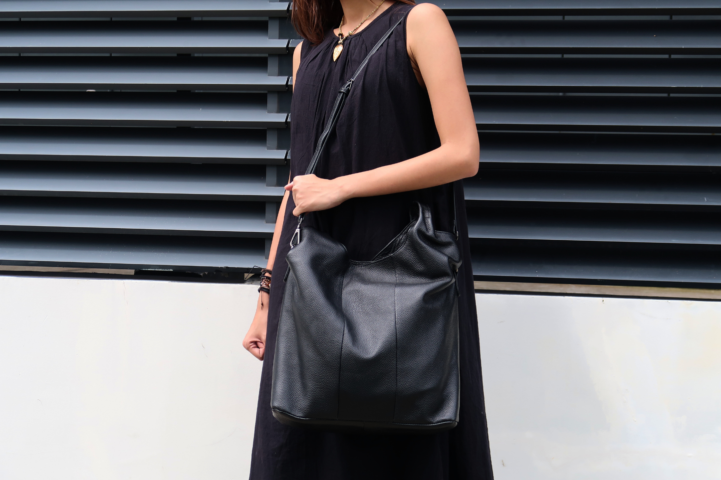 Women's genuine cowhide leather hobo handbag Dilla two handle design