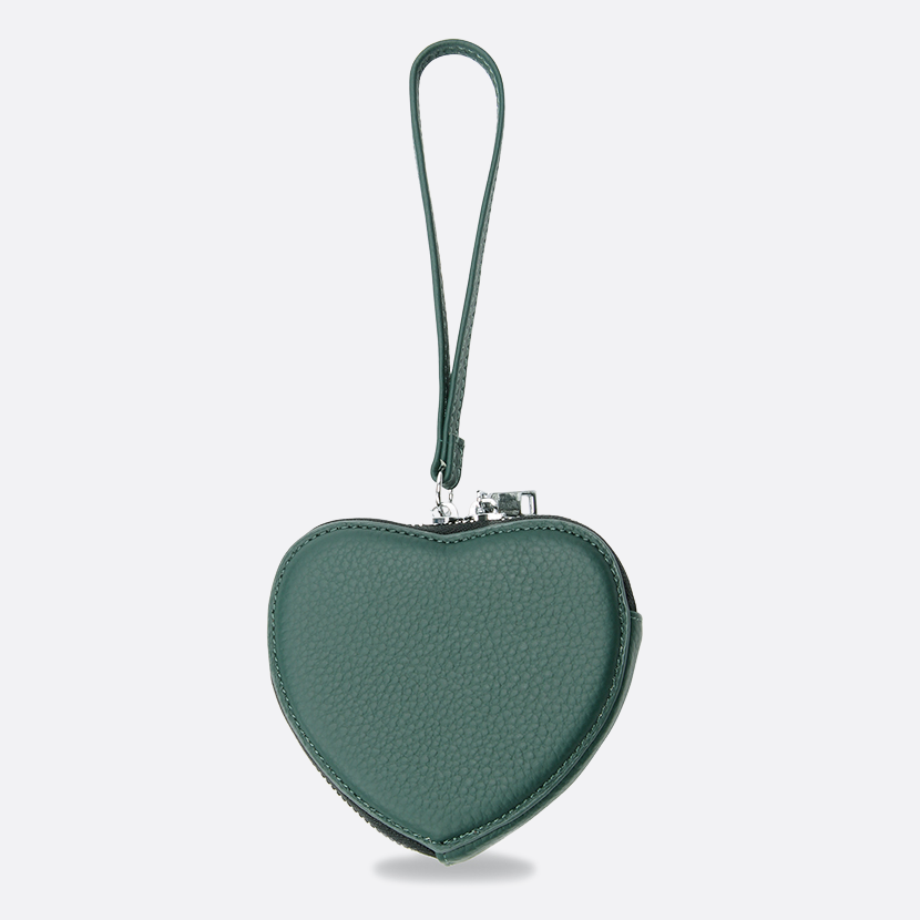 Women's genuine cowhide leather heart design bag charm