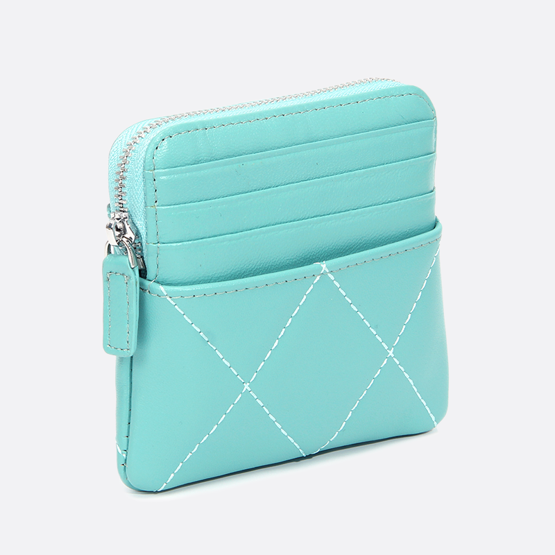 Women's quilted lambskin leather card holder pouch Vyar design