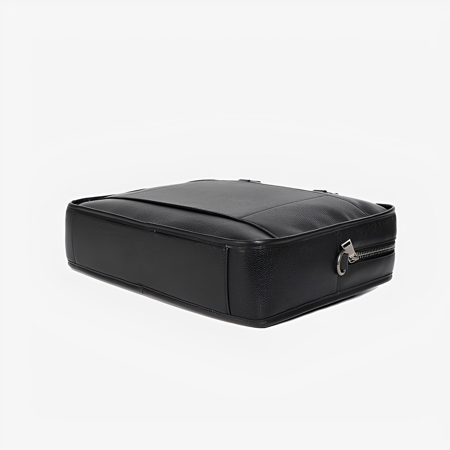 Unisex genuine cowhide leather travel briefcase zip design