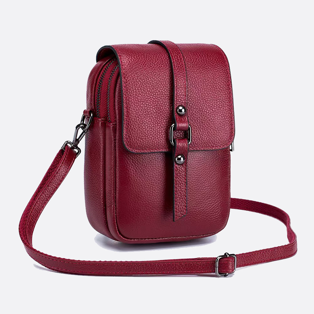Women's genuine cowhide leather handphone bag Mirren design