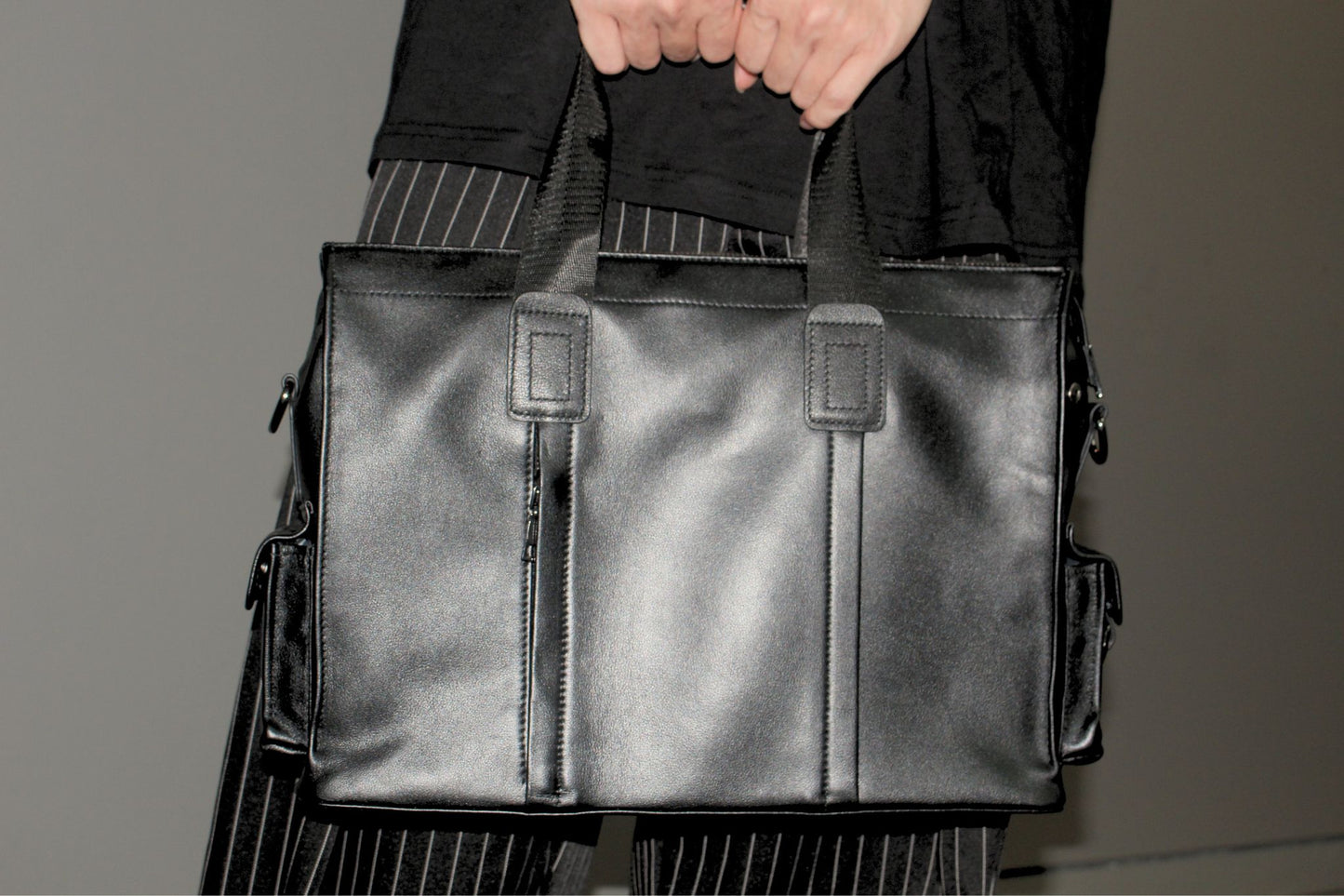 Unisex genuine cowhide leather Potter design briefcase with sling