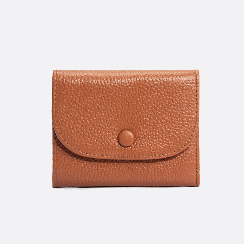 Women's genuine cowhide leather pouch / short wallet card holder Envelope design V2