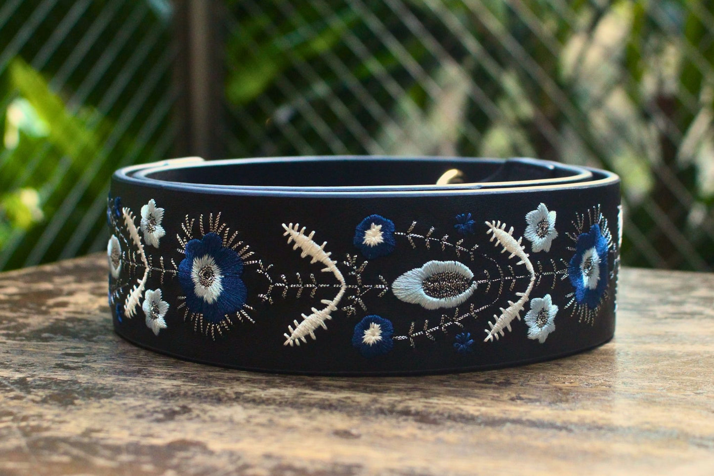 Tomorrow Closet Embroidery design leather bag strap