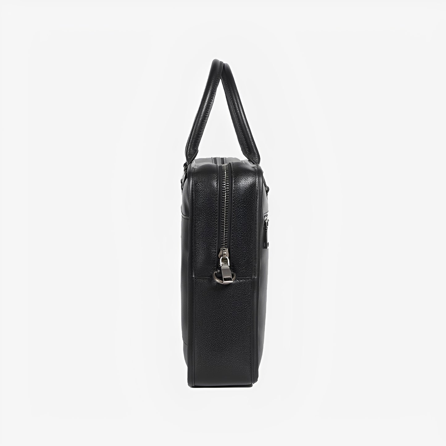 Unisex genuine cowhide leather travel briefcase zip design