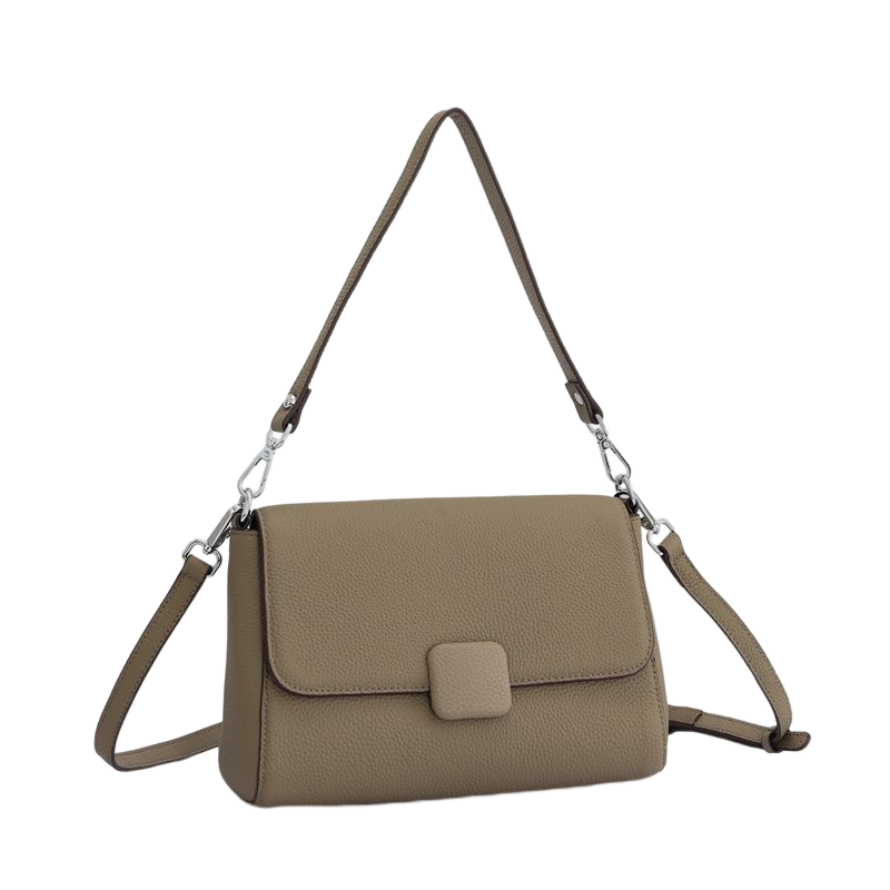 Women's genuine cowhide leather handbag Square V3 design with 2 straps by Tomorrow Closet