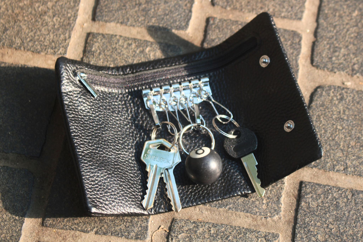 Unisex genuine cowhide leather key holder