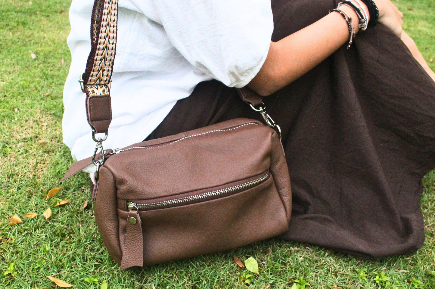 Women's genuine cowhide leather handbag Almo design