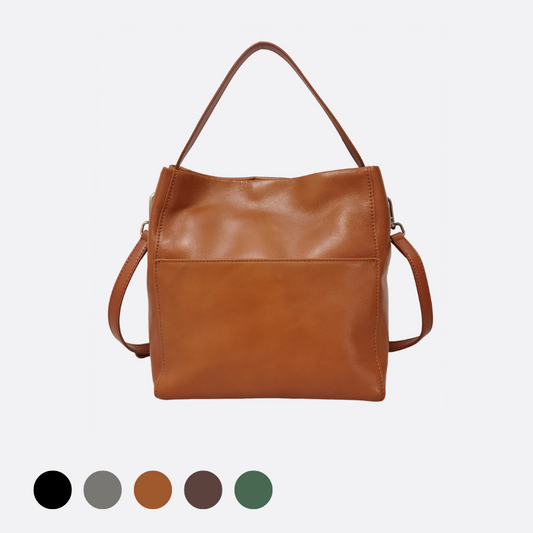 Women's genuine cowhide leather handbag Basket Lock design