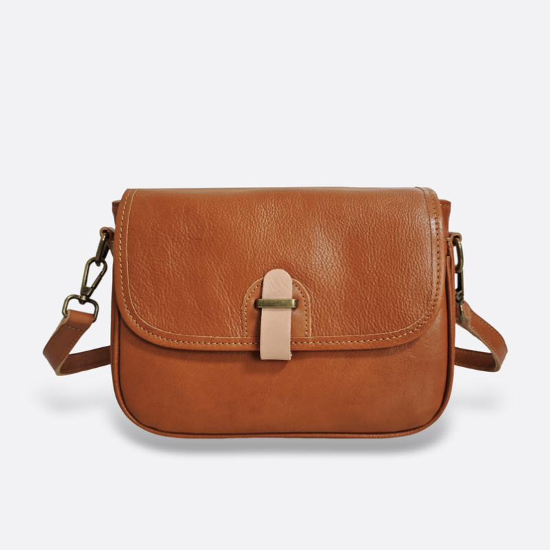 Women's genuine cowhide leather handbag Square design