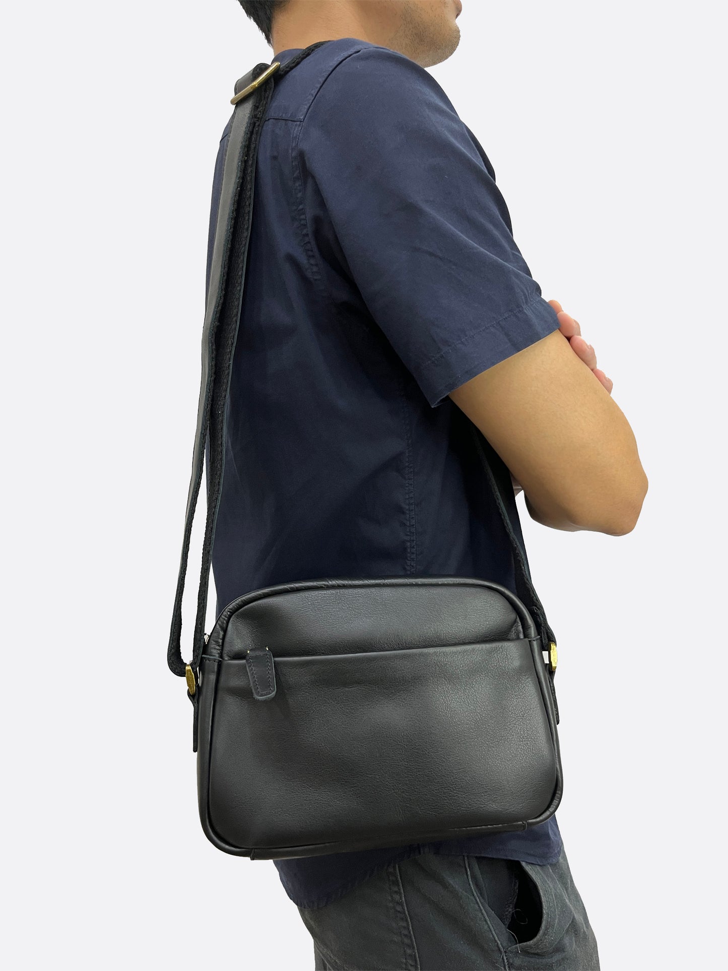 Unisex genuine cowhide leather sling bag Murca V2 design