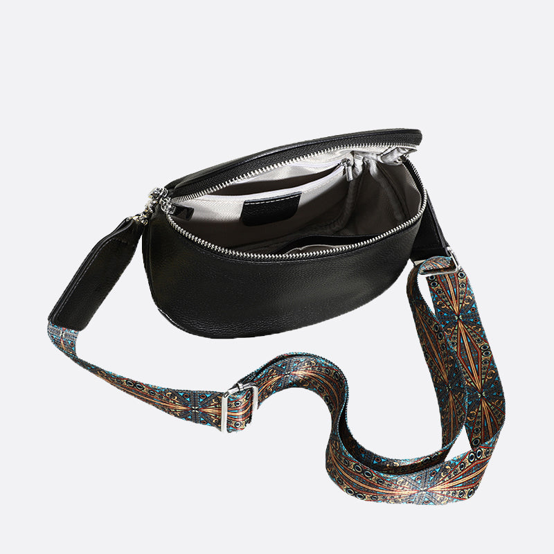 Women's genuine cowhide leather handbag Tilo V3 design camera bag with tribal strap