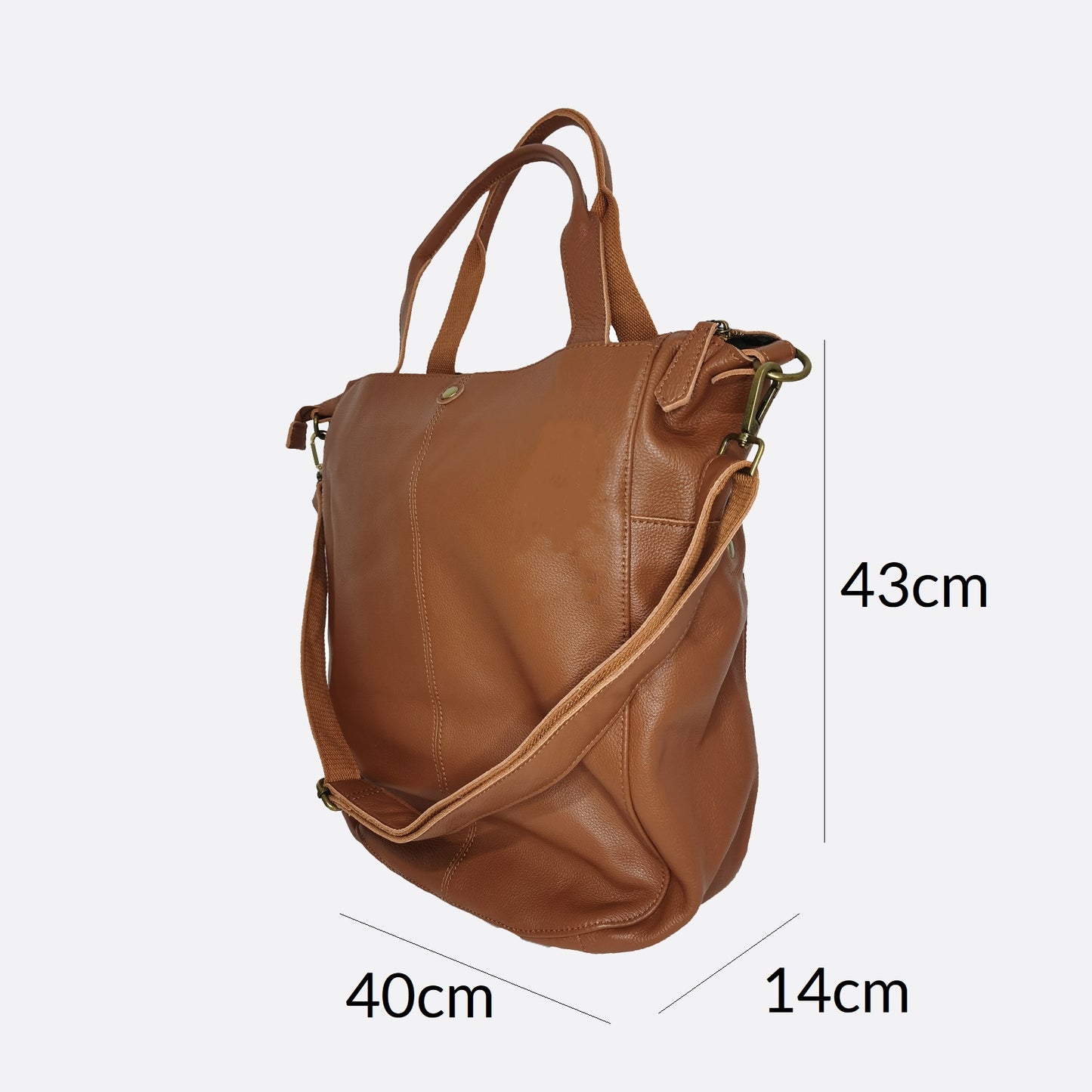Unisex Men's and Women's genuine cowhide leather handbag Cara V2 design