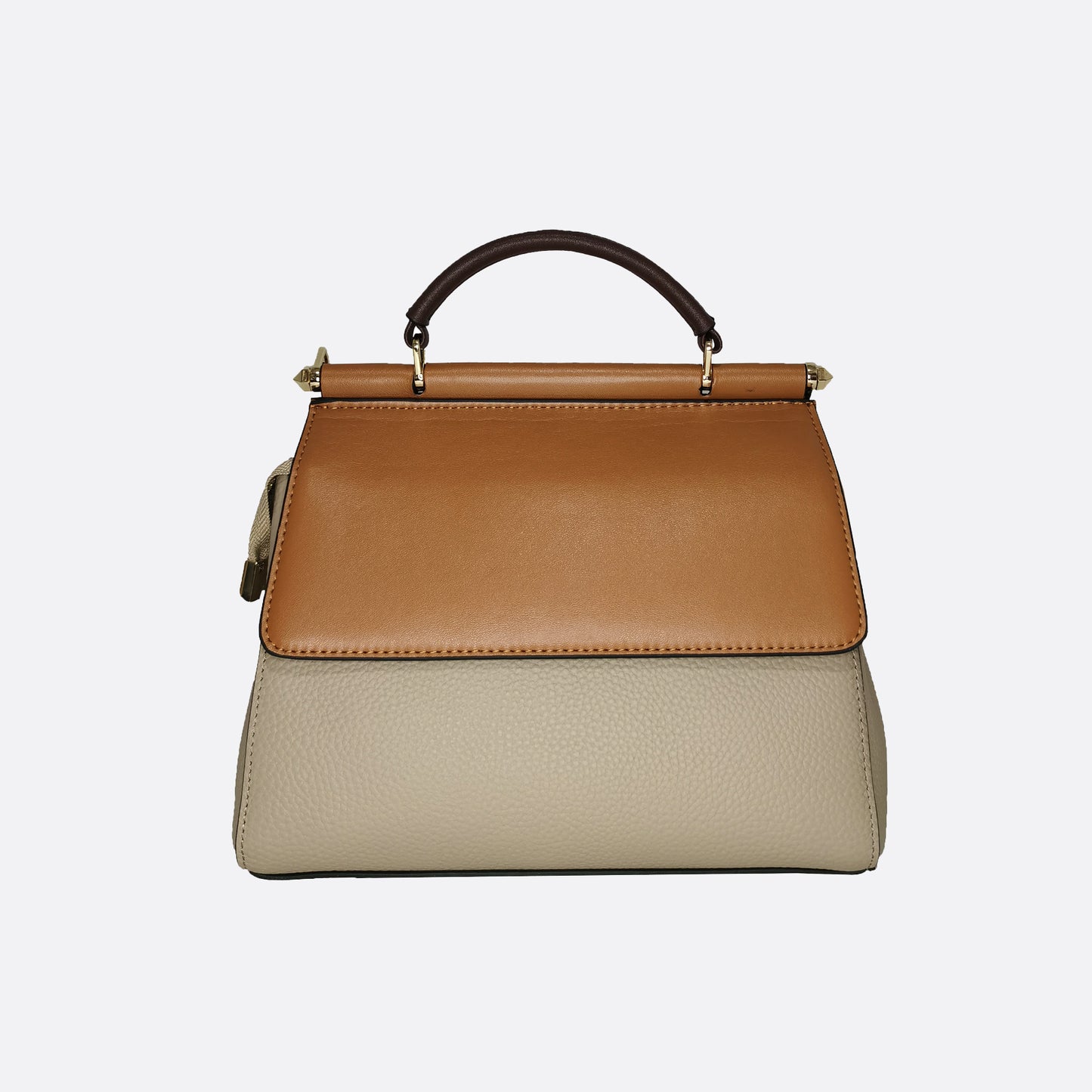 Women's cowhide leather handbag Lari design with 2 straps