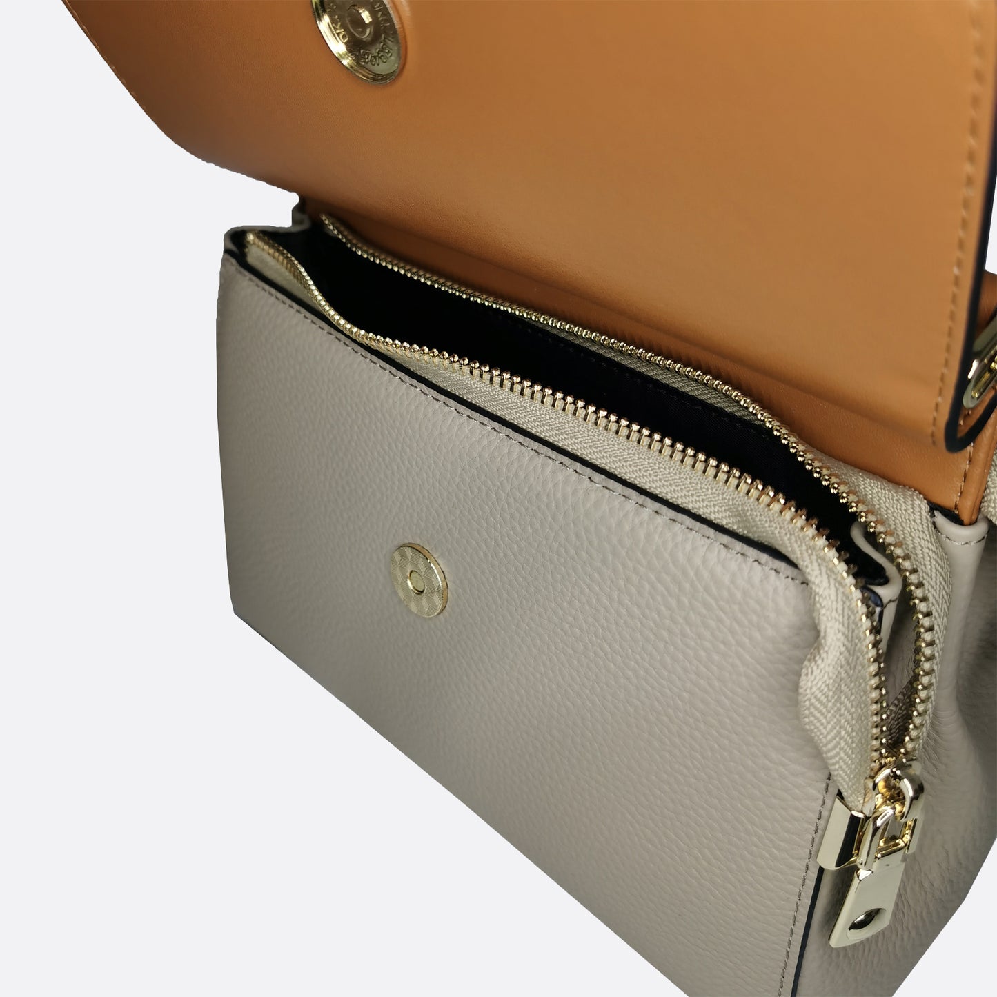 Women's cowhide leather handbag Lari design with 2 straps