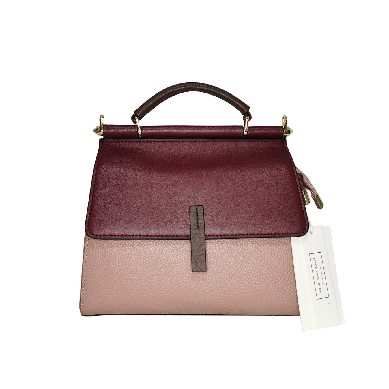 Women's cowhide leather handbag Lari design with 2 straps