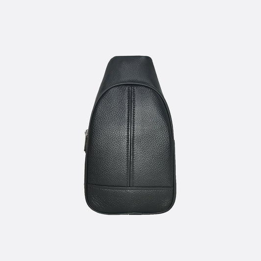 Unisex genuine cowhide leather fanny pack bag seam design