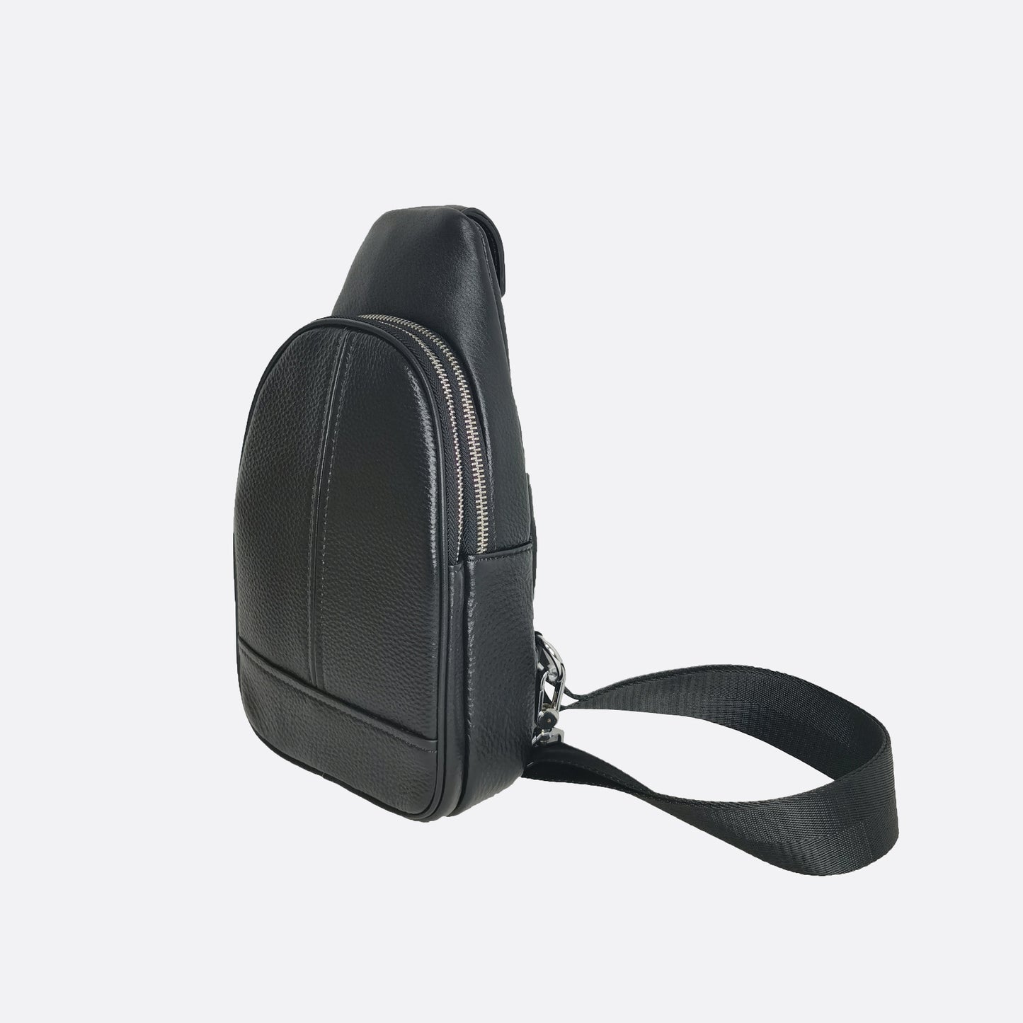 Unisex genuine cowhide leather fanny pack bag seam design