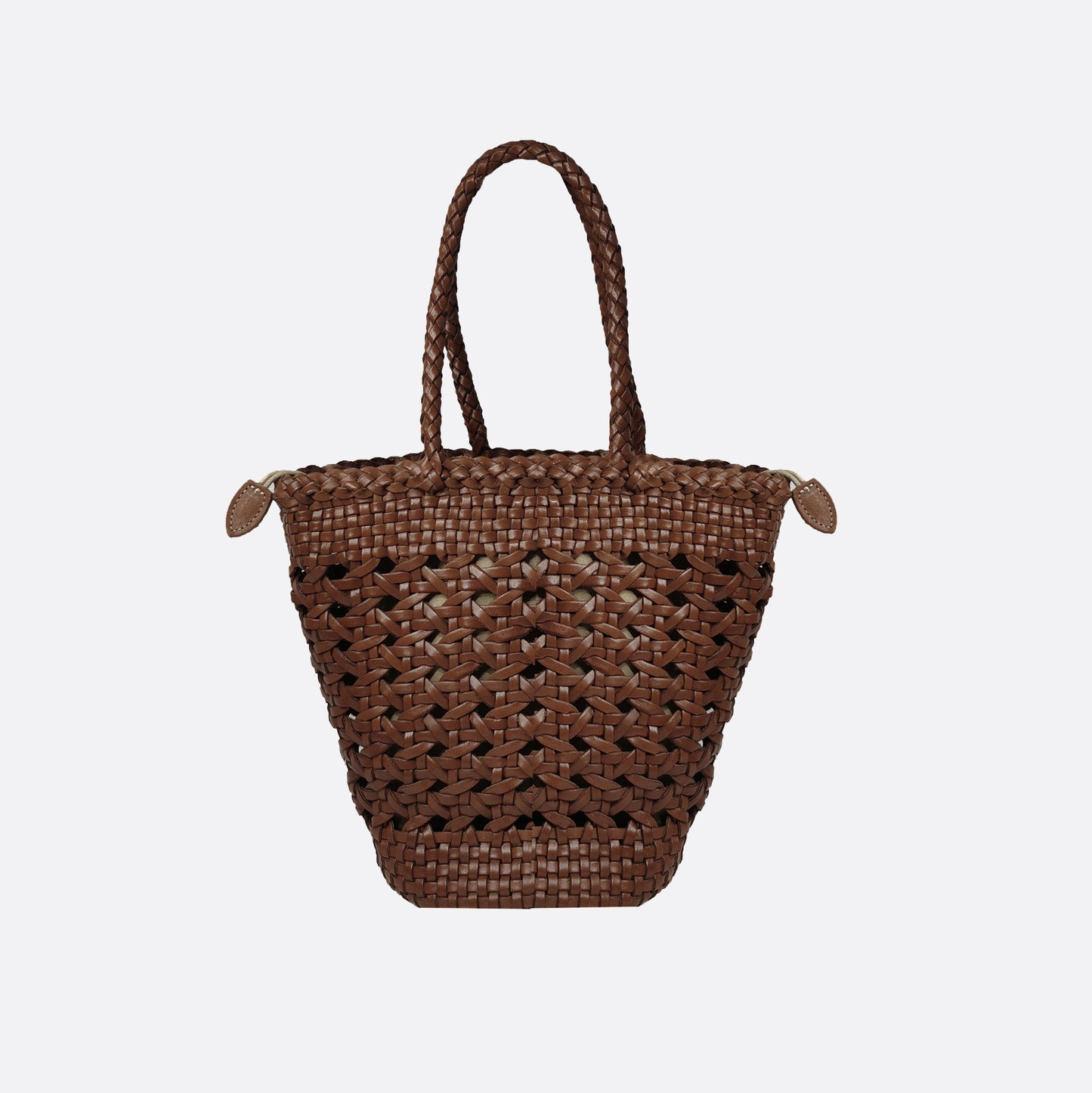 Women's genuine cowhide leather handbag Handwoven Basket V2 design
