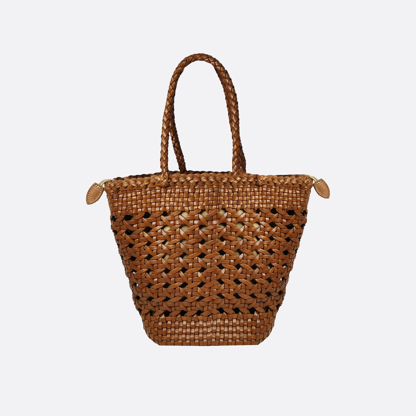Women's genuine cowhide leather handbag Handwoven Basket V2 design
