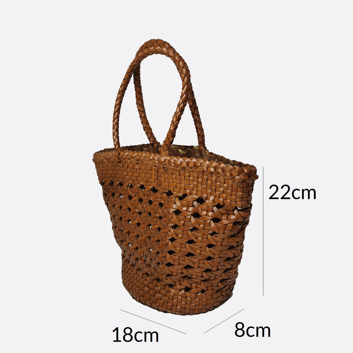 Women's genuine cowhide leather handbag Handwoven Basket V2 design