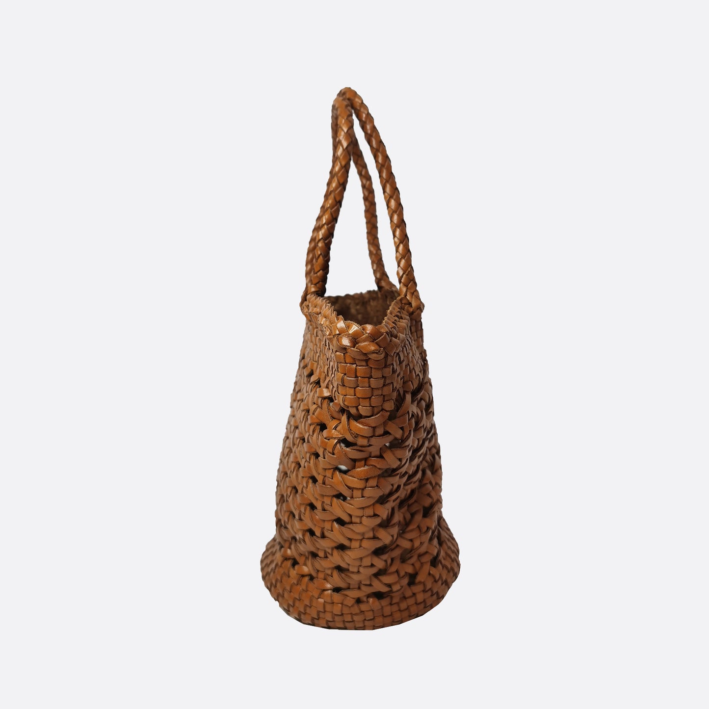 Women's genuine cowhide leather handbag Handwoven Basket V2 design