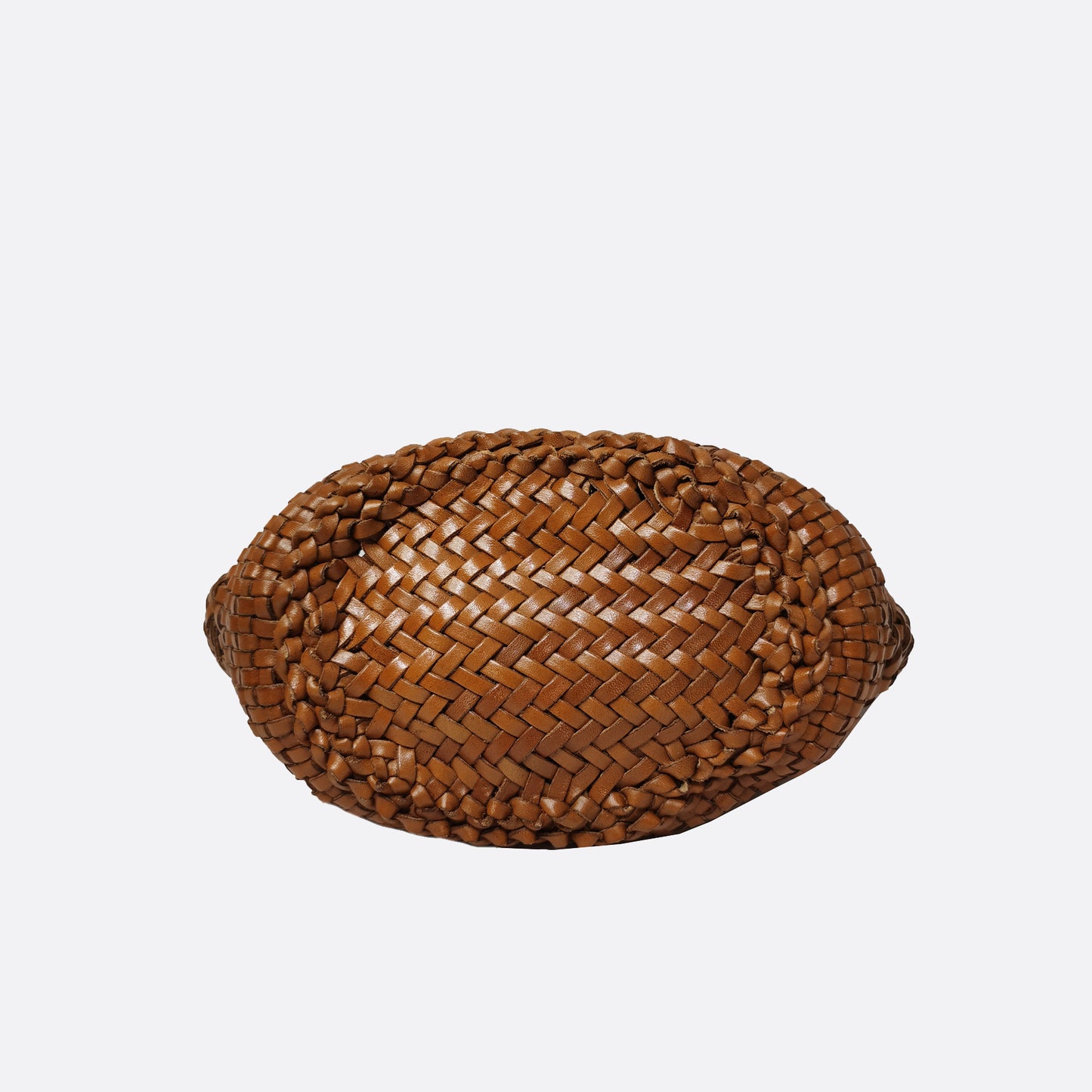 Women's genuine cowhide leather handbag Handwoven Basket V2 design