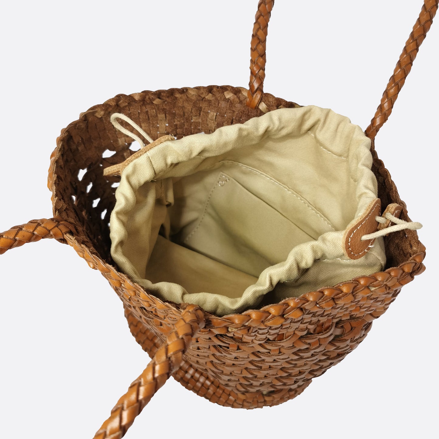Women's genuine cowhide leather handbag Handwoven Basket V2 design
