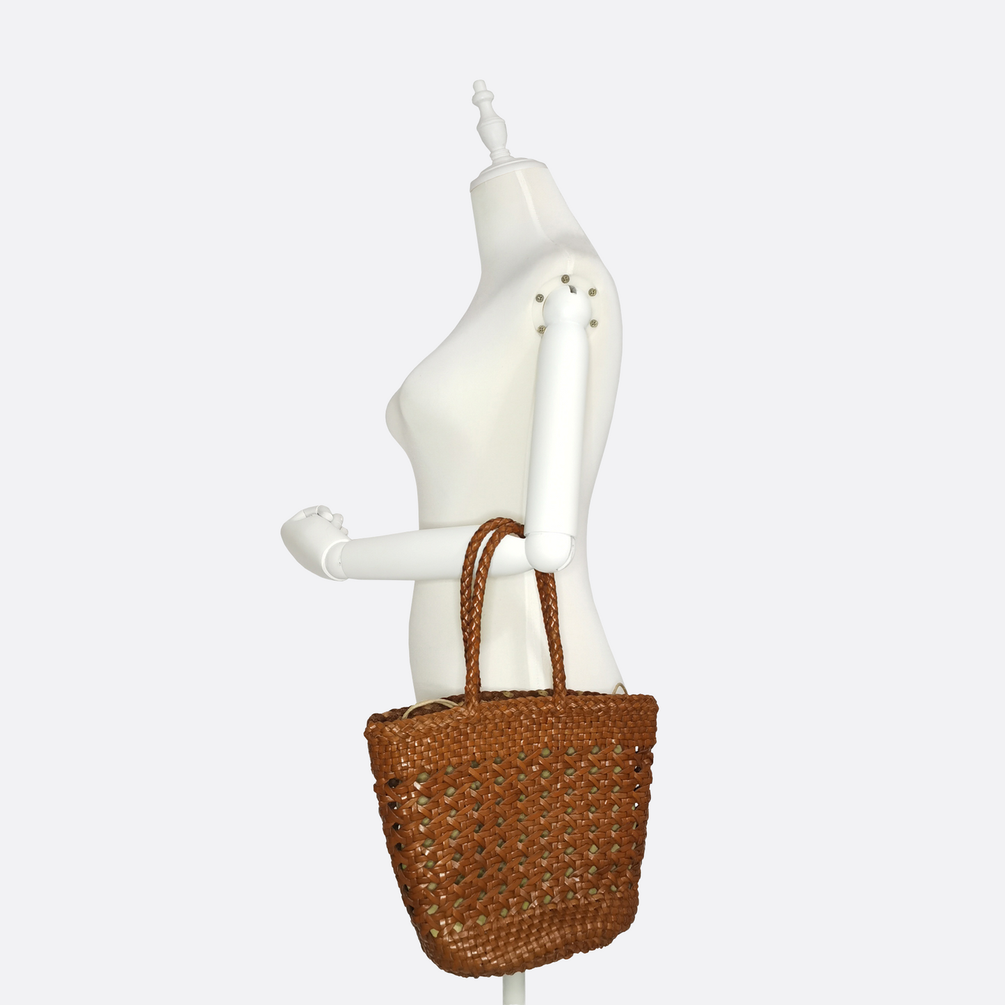 Women's genuine cowhide leather handbag Handwoven Basket V2 design