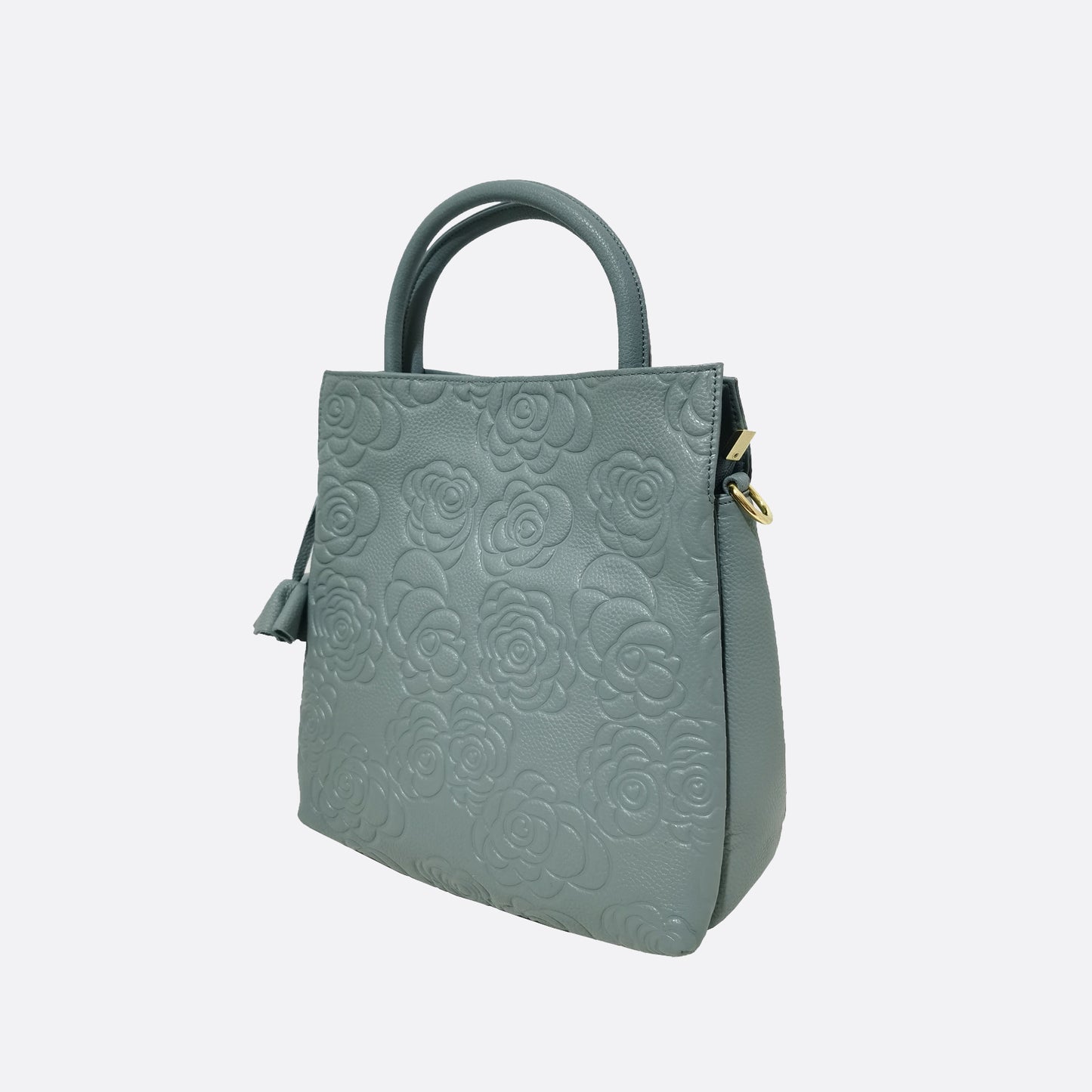 Women's genuine cowhide leather handbag Kriz design in floral print