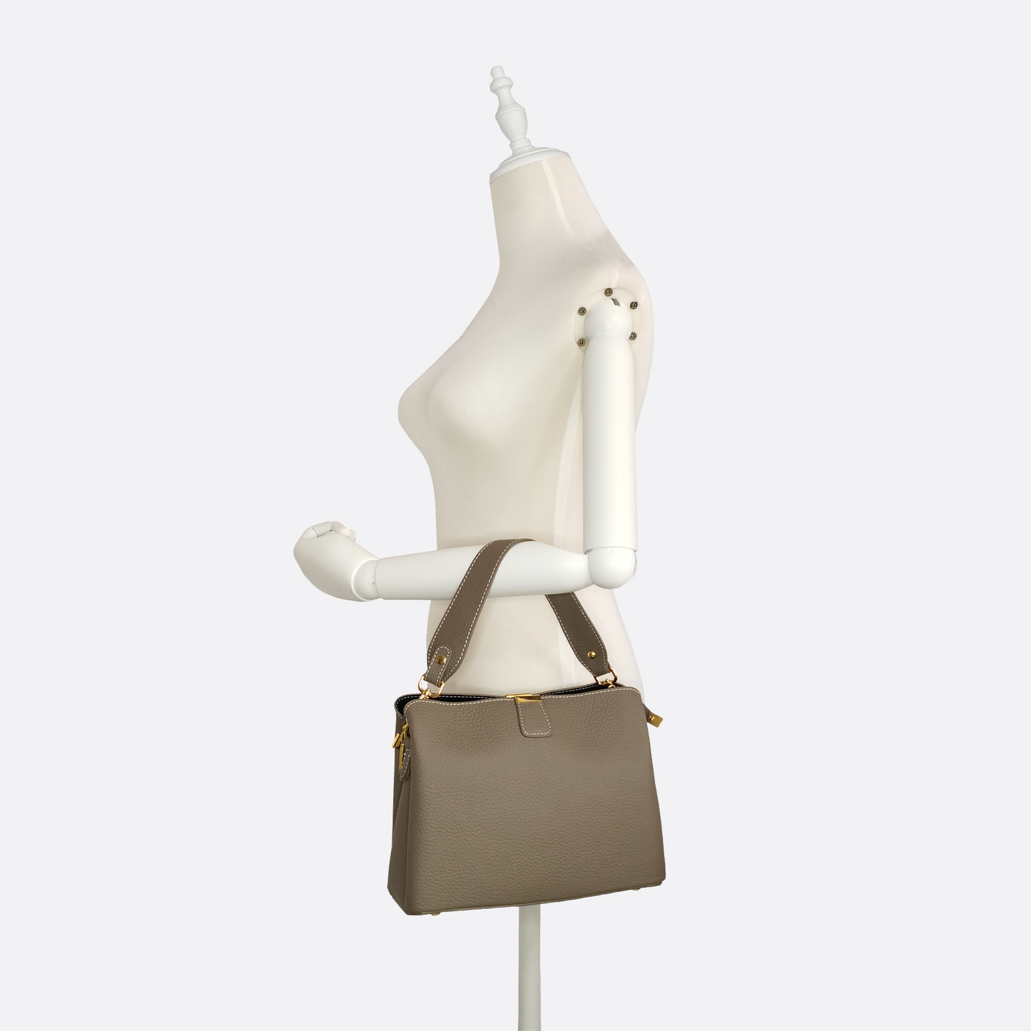 Women's cowhide leather handbag Mori V2 design with 3 straps